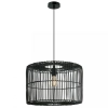 Ekologiczna wisząca lampa 20239 do przedpokoju rattanowa czarny