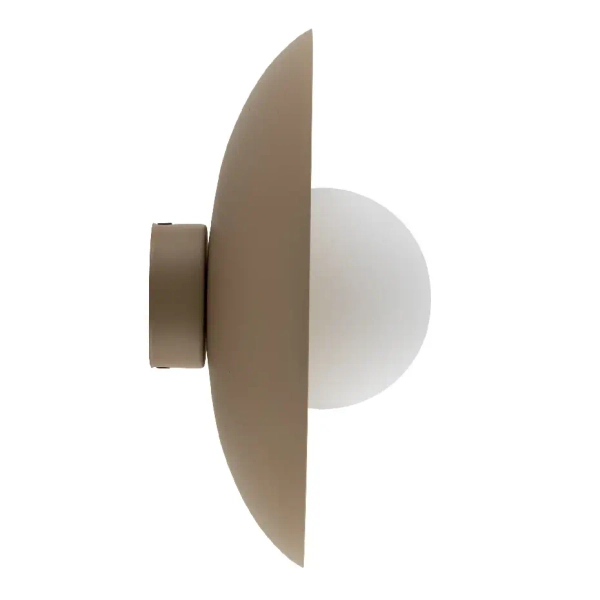 Naścienny kinkiet Slate 10936 metalowa tarcza mleczna kula beżowy