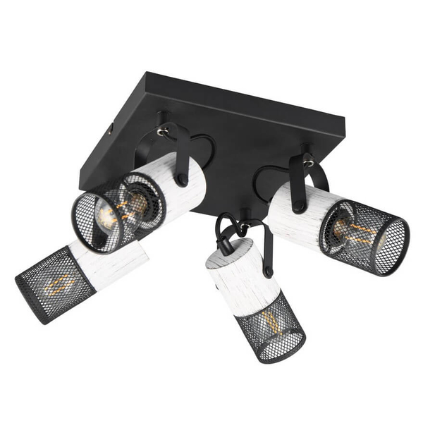 Wielopunktowa lampa sufitowa Tosh 804300434 czarna biała