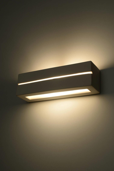 Kinkiet LAMPA ścienna SL.0231 ceramiczna OPRAWA prostokątna belka przyścienna biała