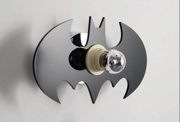 Dziecięca lampa ścienna ORIGAMI-BATMAN2 metalowa nietoperz czarny