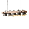 Industrialna lampa wisząca Plow 82175/46 metalowa drewniana czarna