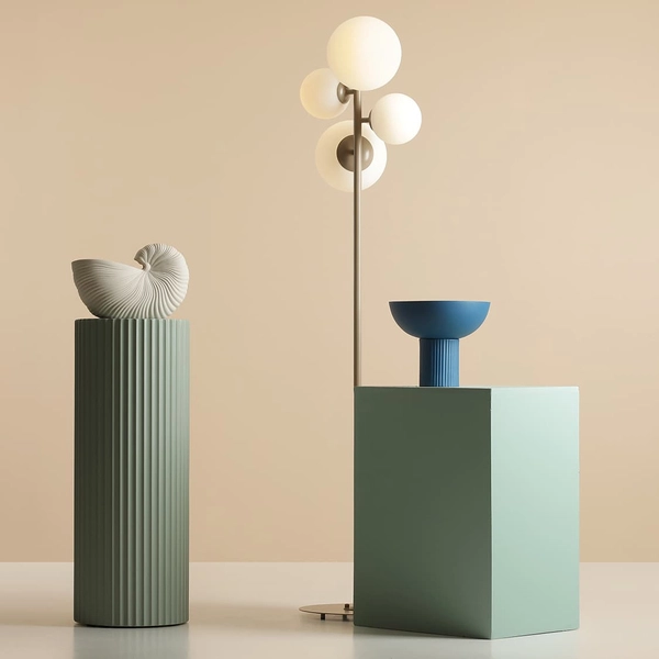 Stojąca lampa do przedpokoju Bloom 1091A17 Aldex molekuły beżowa