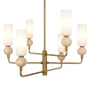 Salonowy żyrandol Santos PND-95331-6-BRSS kule tuby białe mosiądz