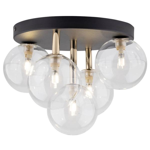 Lampa nasufitowa do salonu Nilos 758 bubbles kule czarna złota
