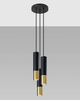 Lampa wisząca Loopez SL.0955 Sollux metalowe tuby kaskada czarna złota