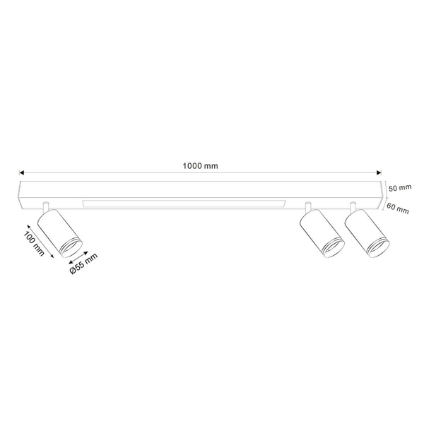 Metalowa lampa sufitowa Paris 327390 potrójna czarna