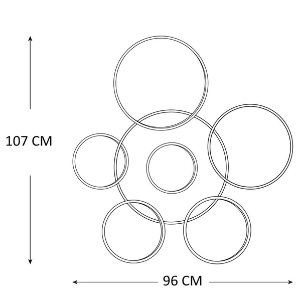 Okrągły plafon dekoracyjny 443 Domeno LED 140W 3000K-6000K czarny