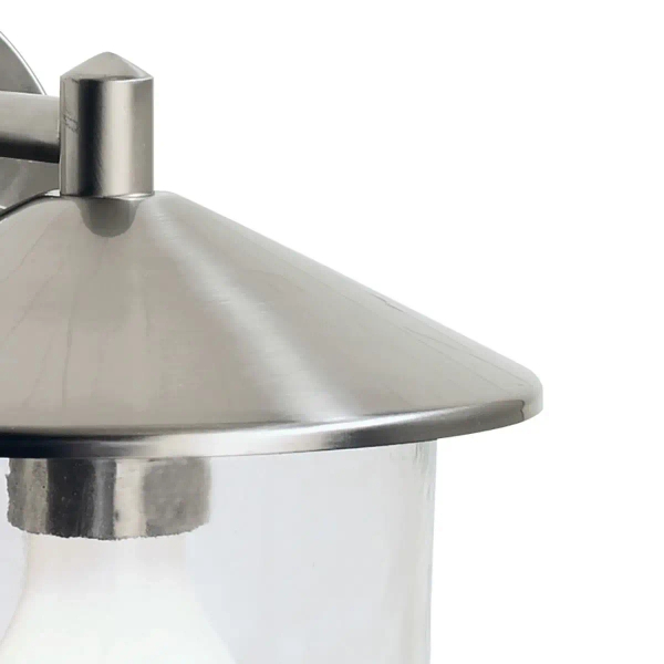 Zewnętrzna lampa ścienna Poole POO1544 owalny szklany IP44 srebrny