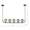 Wisząca lampa molekułowa Cradle CRA0522-01 czarny przydymiony