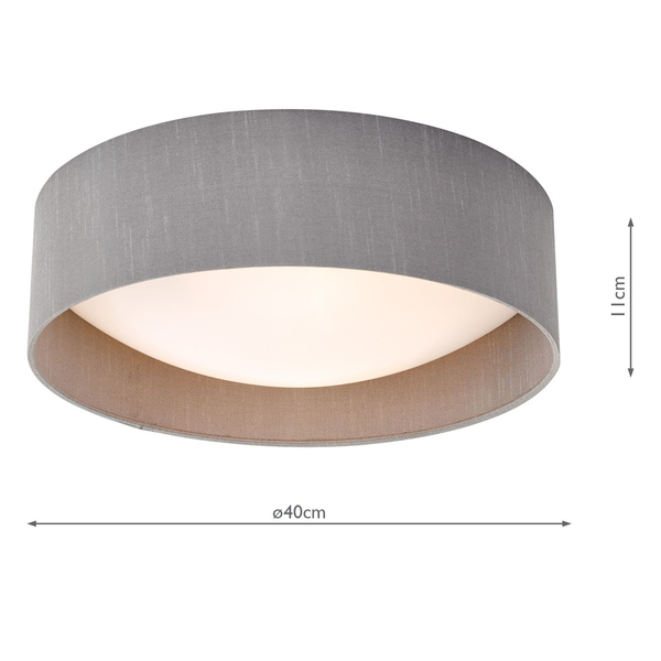 Plafon sufitowy Nysa NYS5039 Dar Lighting okrągły abażur szary