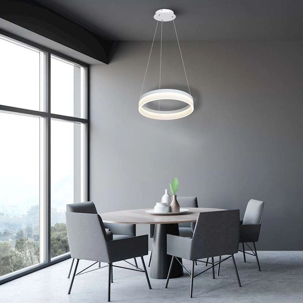 LAMPA wisząca RING ML405 Milagro okrągła OPRAWA zwis LED 24W 4000K pierścień circle ring biały alvendre