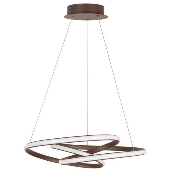 Salonowa lampa wisząca wstążka Ibiza LE41654 LED 43W 3000K brązowa biała