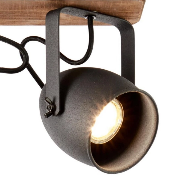 Sufitowa regulowana lampa Crownton 47330/76 spot imitacja drewna czarny