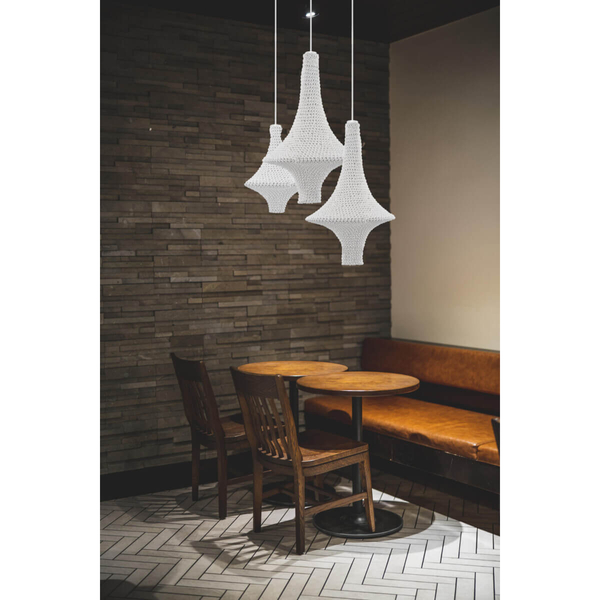 Lampa wisząca do sypialni Alda 5115 Shilo dekoracyjna szydełko biały