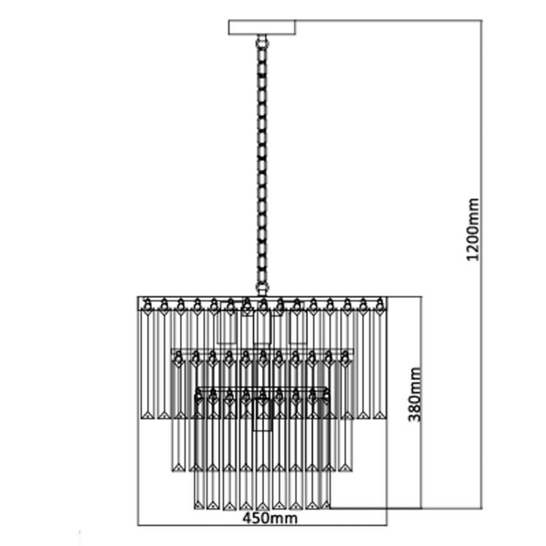 LAMPA wisząca VETRO LP-2910/5P Light prestige kryształowa OPRAWA zwis na łańcuchu crystal glamour chrom przezroczysty
