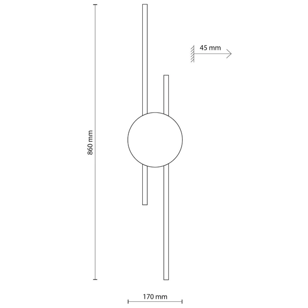Podłużny kinkiet ścienny Java 1367 LED 30W 3000K listwy czarny