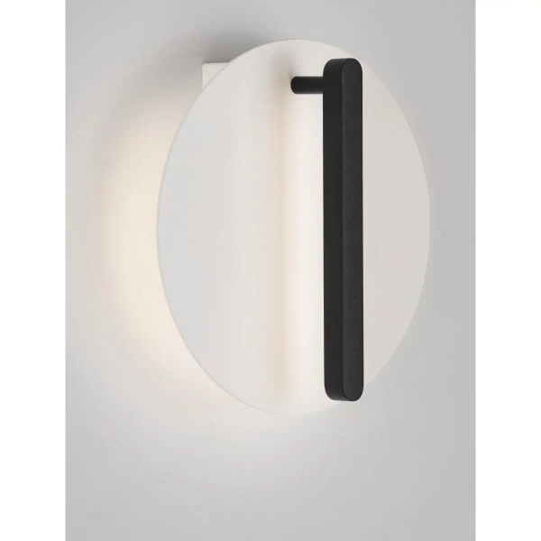 Lampa ścienna okrągła GALURCA LE45546 LED 15W 2700K metalowa czarna biała