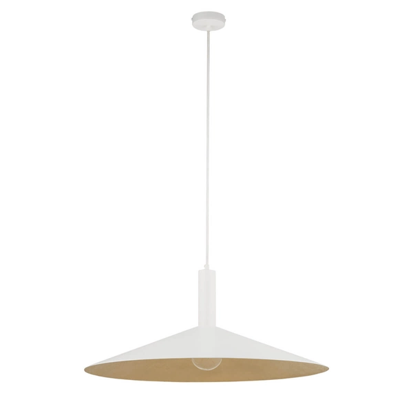 Zwisająca lampa Capri 41015 Sigma plate do jadalni biała złota