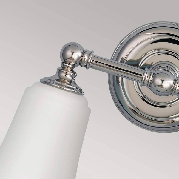 Podwójna lampa ścienna Huguenot Lake FE-HUGOLAKE2BATH Feiss szkło chrom