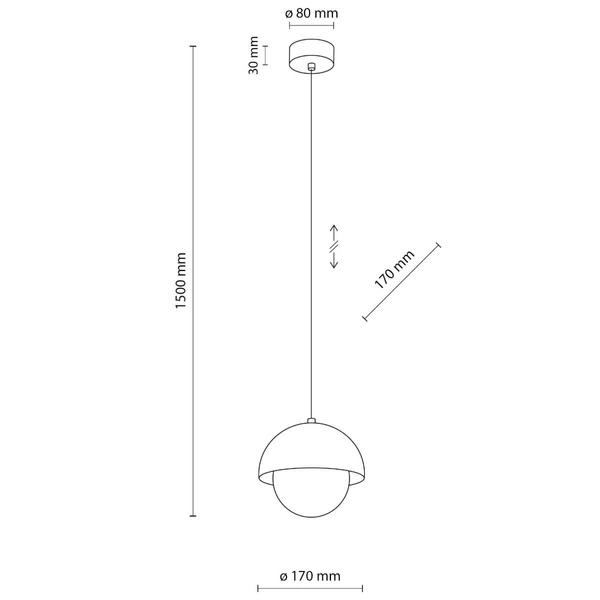 Zwisająca lampa do jadalni Bono 10205 kopuła ball biała beżowa