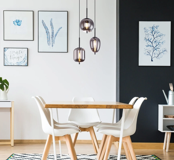 Lampa wisząca Blacky 15345-3 nad stół czarna przydymiona