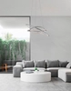 Futurystyczna lampa wisząca Lanus do salonu LED 55W 3000K srebrna