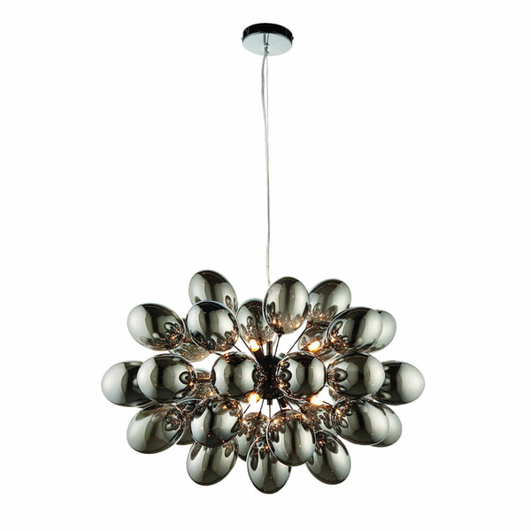 Lampa wisząca szklane klosze Infinity 80124 Endon kulista bańki czarny chrom