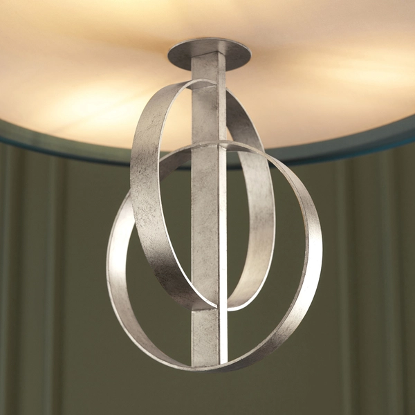 Lampa wisząca na łańcuchu L&-195224 Light& abażur morski srebrna