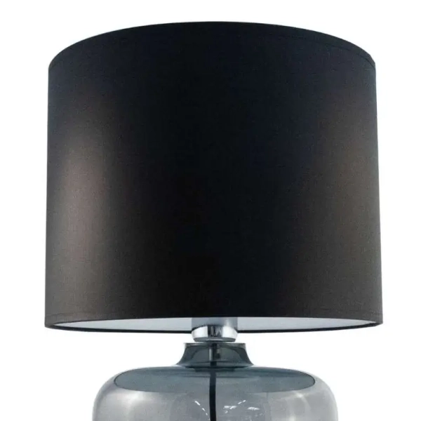 Stojąca Lampa nocna AMARSA 5510BK szklana LAMPKA stołowa czarna grafitowa
