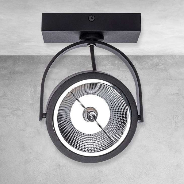Natynkowa LAMPA sufitowa LUGAR ML5704 Milagro okrągła OPRAWA metalowy spot reflektorek regulowany czarny