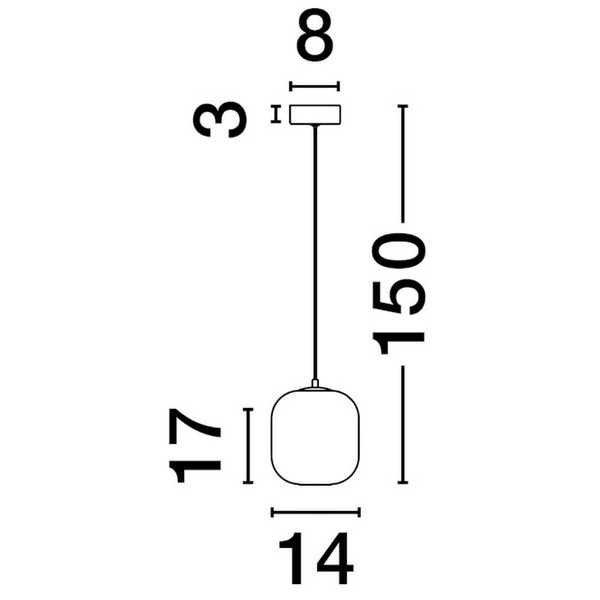 Wisząca lampa do salonu ANUCO LE44610 LED 3W 3000K szklana szara