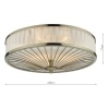 Antyczna lampa sufitowa Oslo OSL5075 okrągła kość słoniowa mosiądz