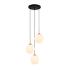 Kulista lampa zwisająca Deore PND-5578-3S-BRO-BK Italux szklana biała złota czarna