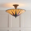 Witrażowa lampa sufitowa Dark star 64043 szklana tiffany czarna brązowa