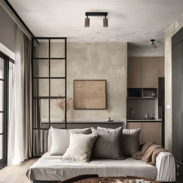 Podwójna regulowana lampa sufitowa Tune 16147 tubki na podsufitce brązowy