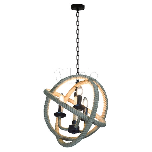 Rustykalna lampa wisząca ROPE 307903 zwis na łańcuchu brązowy