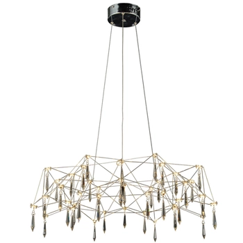 Wisząca LAMPA glamour ARANEUS 6120342 Nave designerska OPRAWA zwis LED 42W 3000K z kryształkami chrom