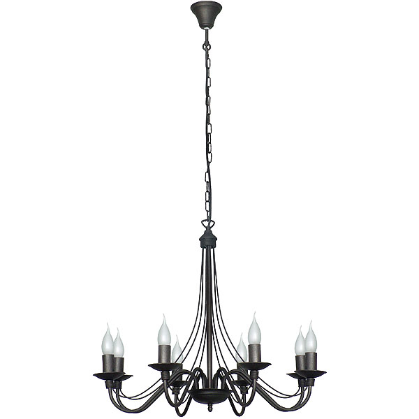 Pałacowa lampa Róża 397P1 Aldex żyrandol kandelabr czarny do sypialni