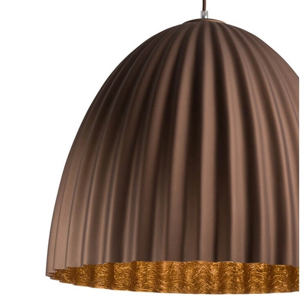 Wisząca lampa do jadalni Telma 32032 Sigma ryflowana brązowa miedziana