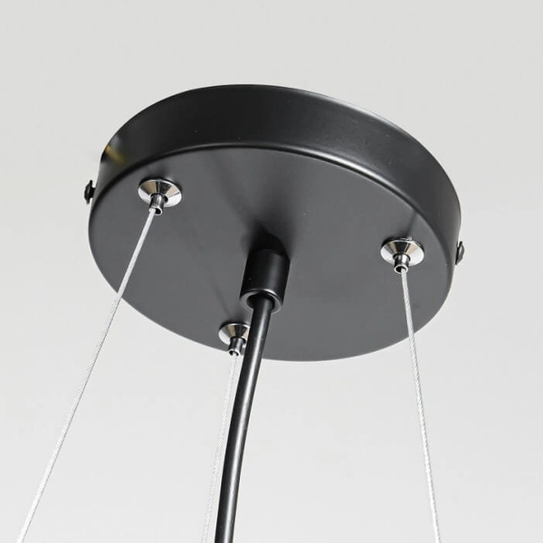 LAMPA wisząca REUS LP-8069/1P BK Light Prestige metalowa OPRAWA geometryczna zwis okrągły czarny