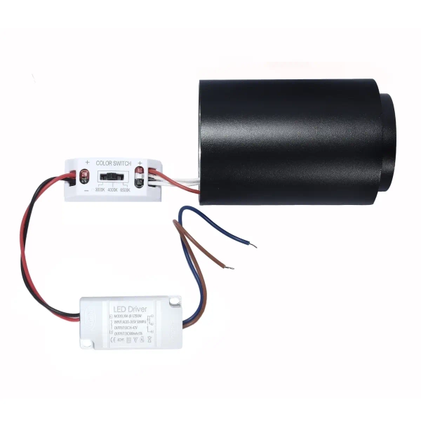 Sufitowa lampa natynkowa Dabi 1591 LED 8W 3000-6000K tubka czarny