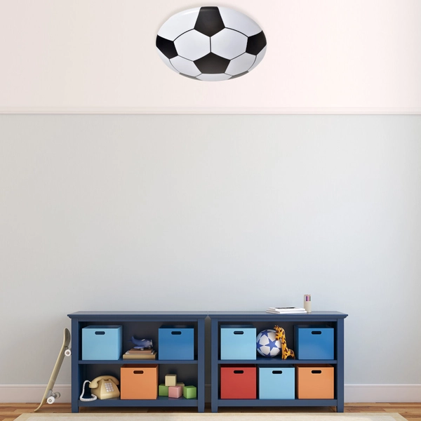 Dziecięca LAMPA sufitowa BALL ML6179 Milagro metalowa OPRAWA piłka nożna LED 18W 4000K plafon biały czarny