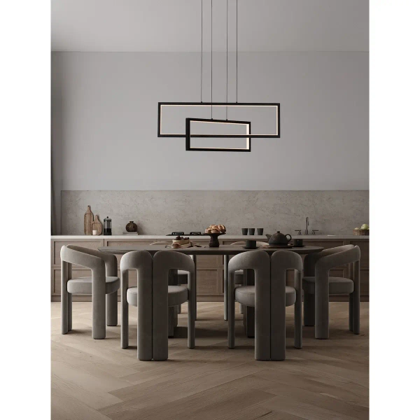 Prostokątna lampa wisząca ANZELIO LE45474 LED 47W 3200K czarna