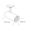 Lampa sufitowa trójfazowa szynowa TORN MYL.00086 LED 9,5W 4000K biała