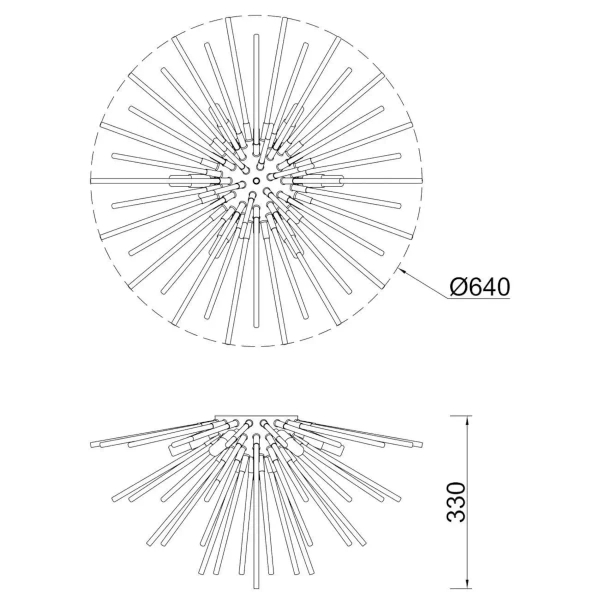 Lampa sufitowa URCHIN C0491-06B-F7DY metalowa designerska złota