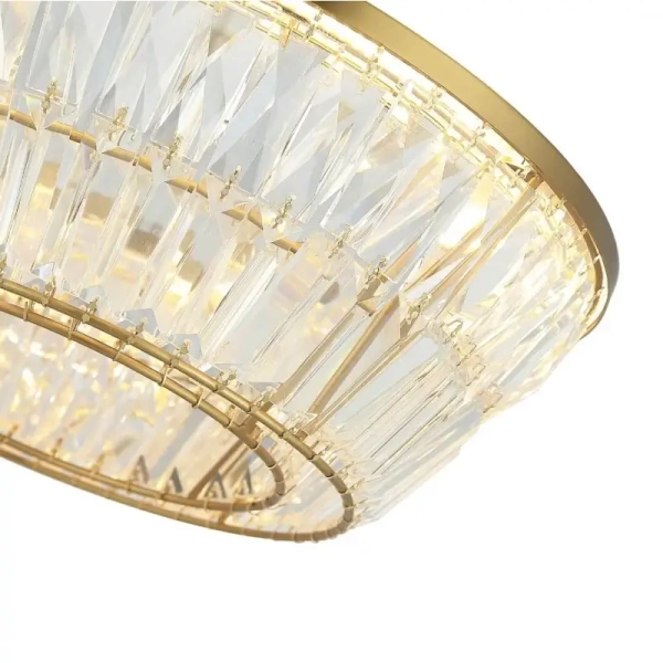 Kryształowy żyrandol do jadalni 23045 LED 27W 3000K ring mosiądz