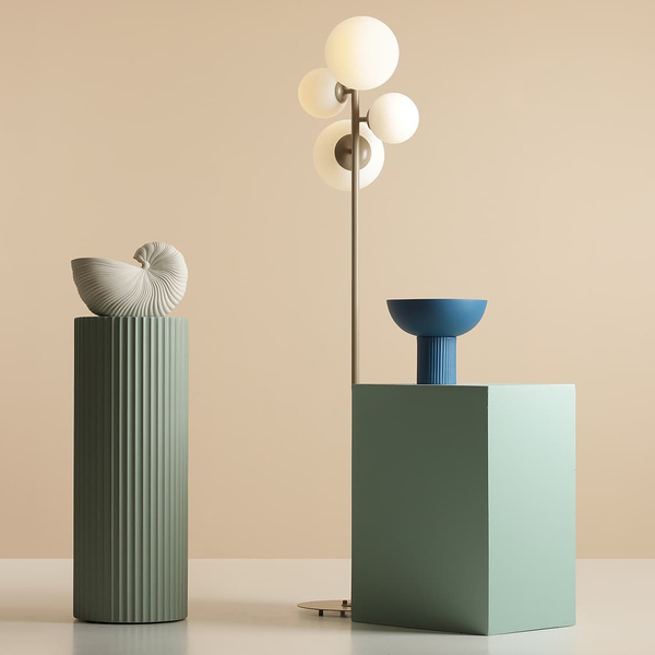 Stojąca lampa do przedpokoju Bloom 1091A17 Aldex molekuły beżowa