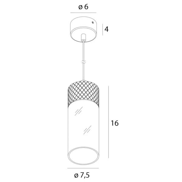 Podłużna lampa wisząca FUSION P0640 LED 7W 3000K szklana czarna