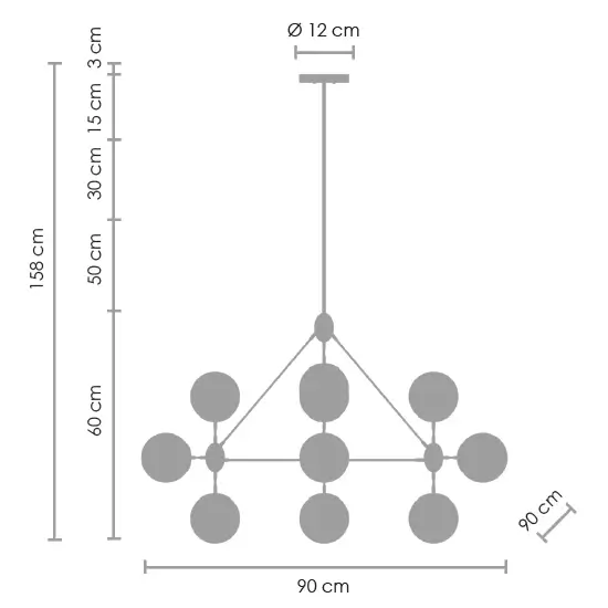 Loftowa lampa wisząca Astrifero ST-9047-10 amber Step molekuły czarna